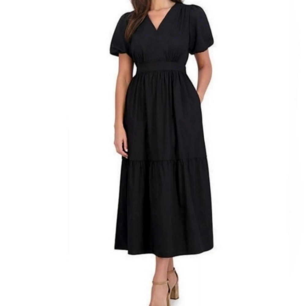 French Connection Women's Bubble Sleeve Poplin Maxi Dress. NWT. Multiple Sizes